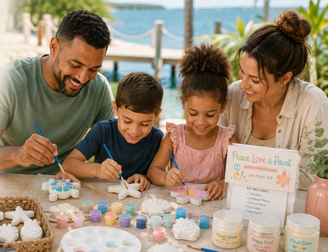 Children painting together with Peace Love & Paint FL products